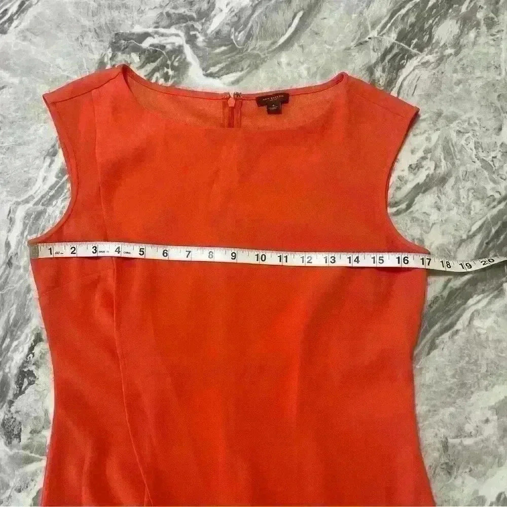 Women's Ann Taylor Dress Knee Length Zip Up Back Sz 4 Office Classic Preppy - Picture 5 of 9